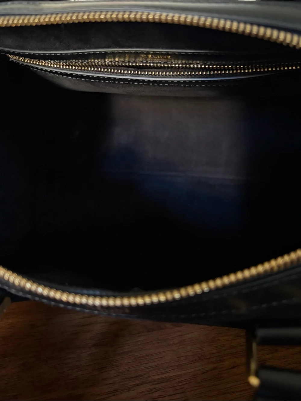 Celine Large Boston Bag in Black Suede